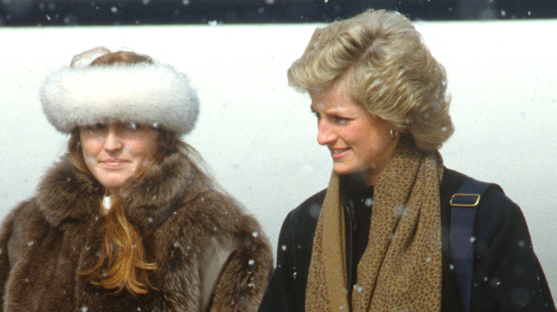 Sarah and Diana walking together