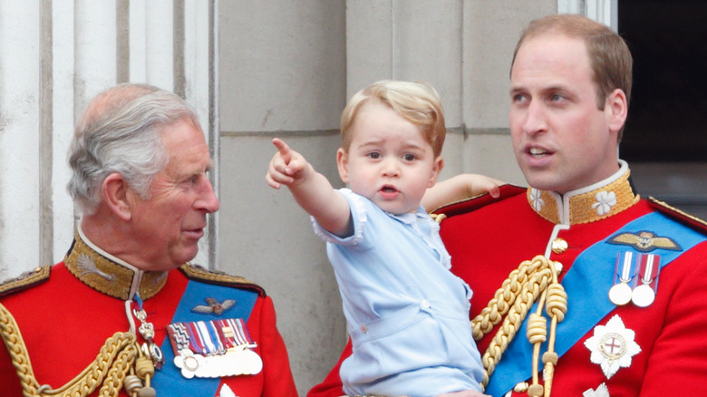 King Charles with Prince George and Prince William