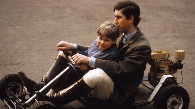 Prince Edward and King Charles in a go-kart