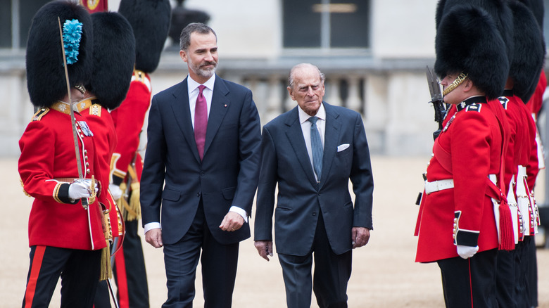 King Felipe and Prince Philip walking