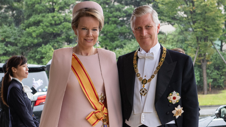 King Philippe and Queen Mathilde posing