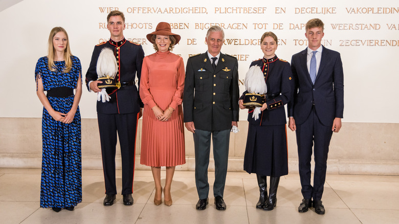 King Philippe, Queen Mathilde, and their four children