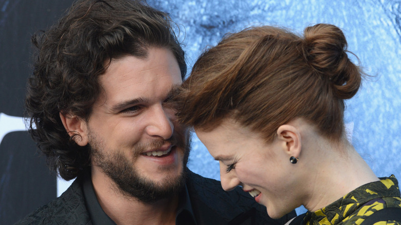 Kit Harington and Rose Leslie laughing together