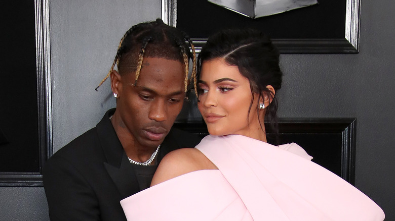 Kylie Jenner and Travis Scott on the red carpet.