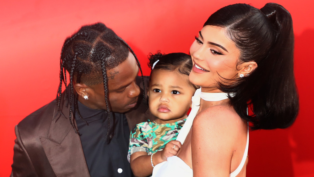 Kylie Jenner with Travis Scott and Stormi Scott