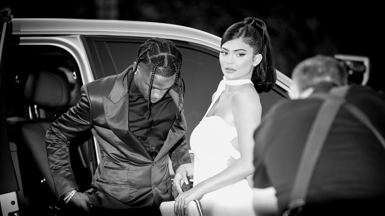 Kylie Jenner and Travis Scott pose