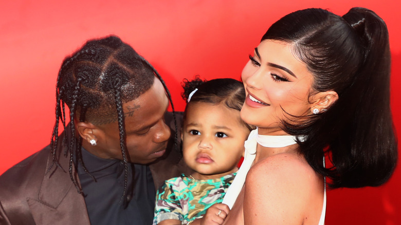 Travis Scott and Kylie Jenner with daughter