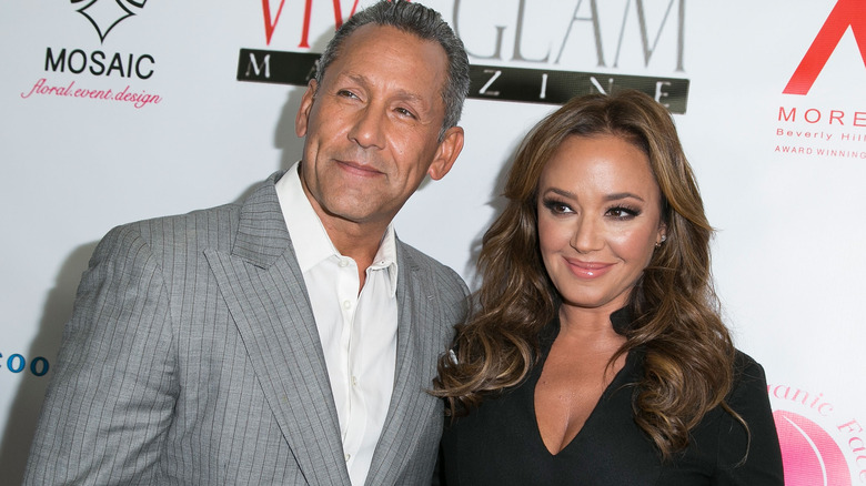 Angelo Pagan and Leah Remini posing