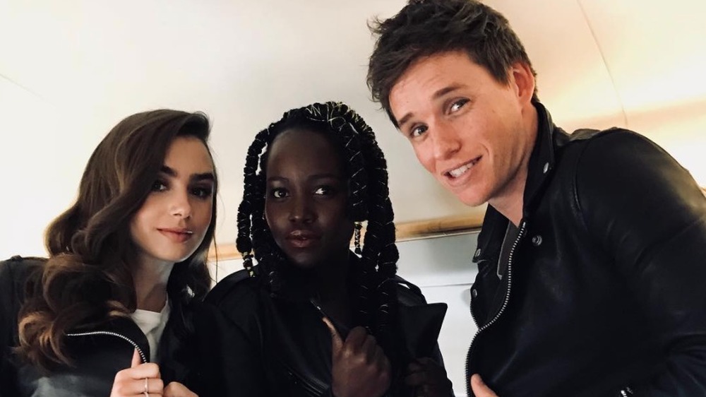 Lily Collins, Eddie Redmayne and Lupita Nyongo