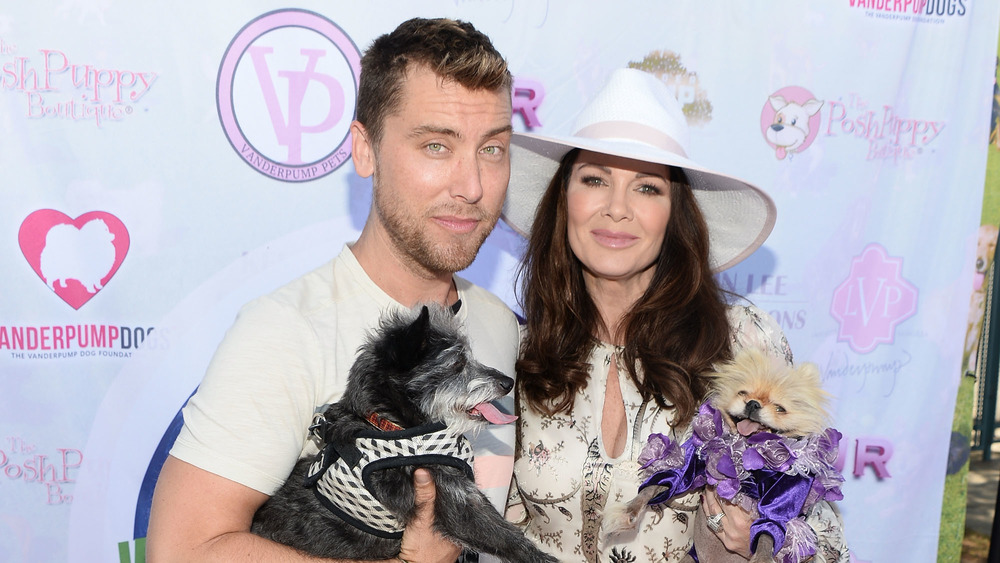 Lance Bass, Lisa Vanderpump posing