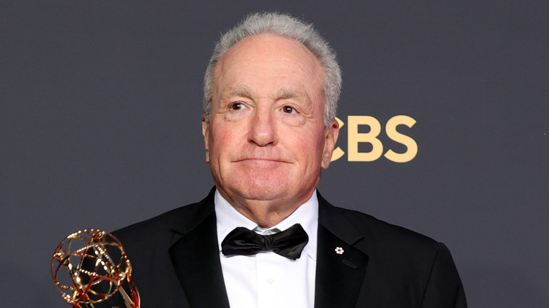 Lorne Michaels holding Emmy