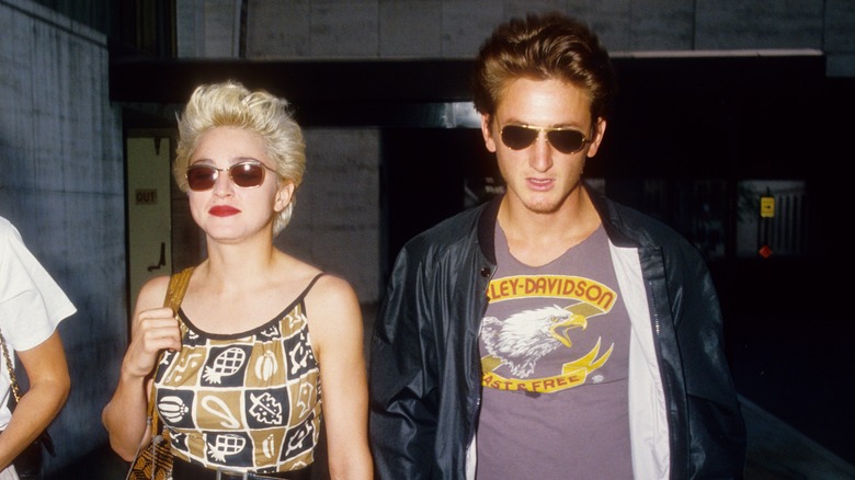 Sean Penn and Madonna walking