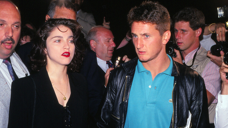 Sean Penn and Madonna walking