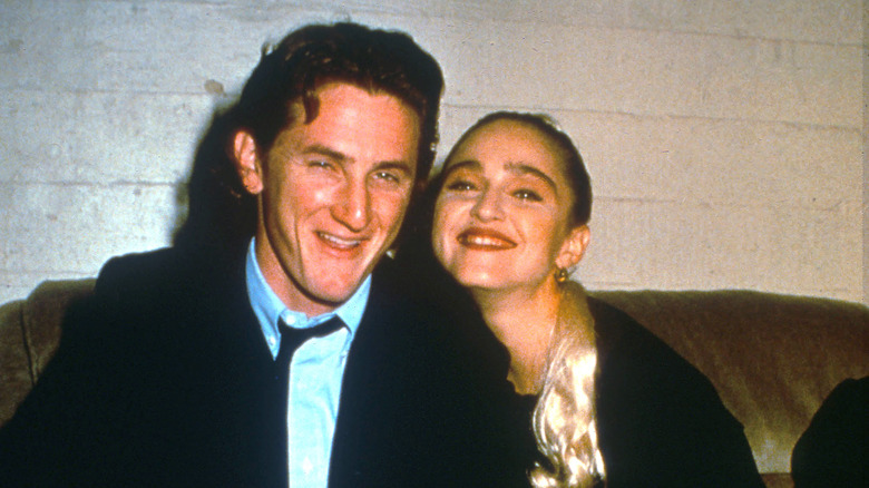 Sean Penn and Madonna smiling