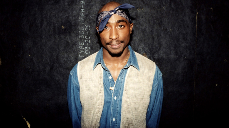 Tupac Shakur looking at camera