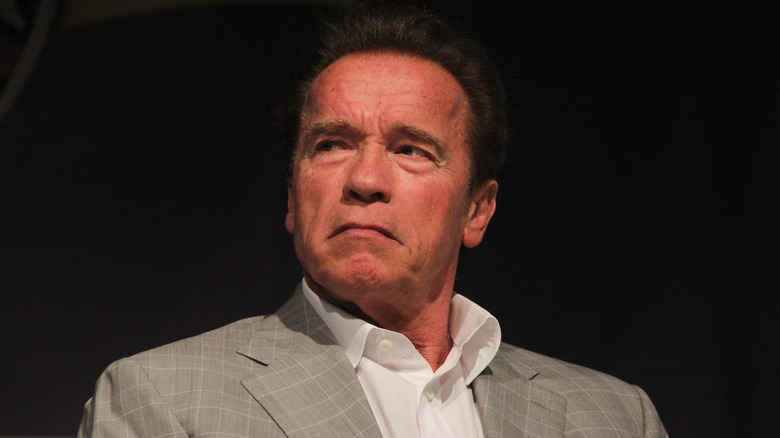 Arnold Schwarzenegger thinking