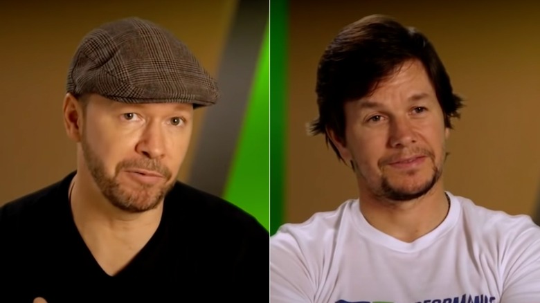 Donnie and Mark Wahlberg being interviewed