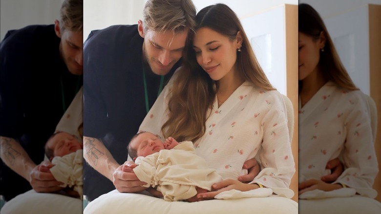 PewDiePie and Marzia holding Björn