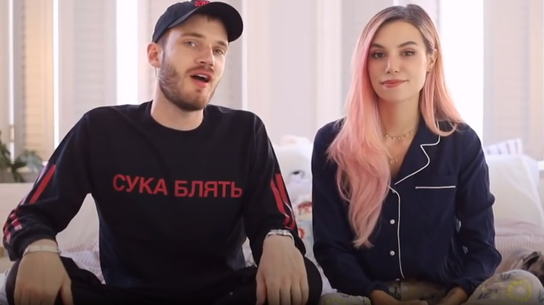 PewDiePie and Marzia Kjellberg smiling