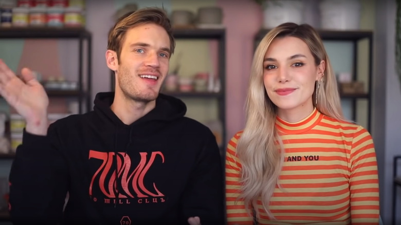 PewDiePie and Marzia Kjellberg smiling