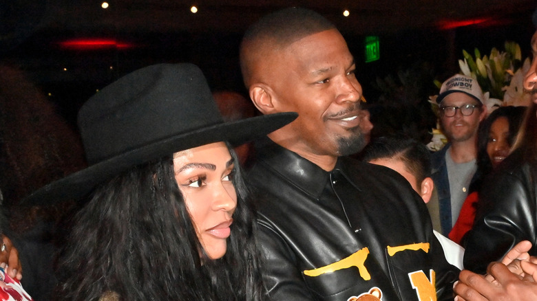 Meagan Good and Jamie Foxx smiling