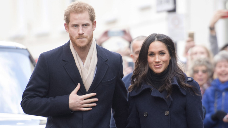 Prince Harry, Meghan Markle walking