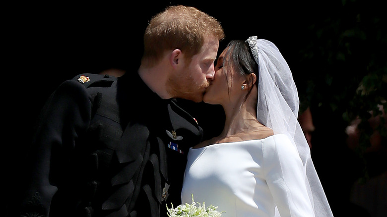 Prince Harry, Meghan Markle kissing at wedding