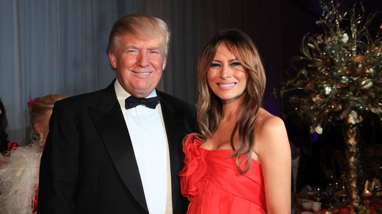 Donald and Melania Trump smiling