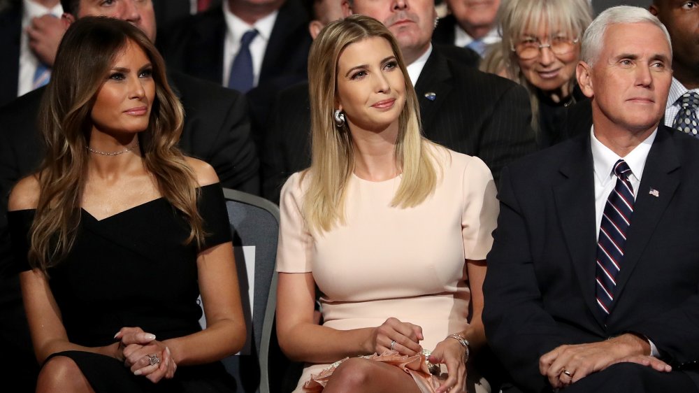 Melania Trump and Ivanka Trump and Mike Pence