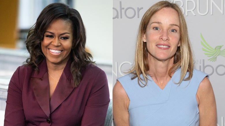 Michelle Obama (L) and Kathleen Biden Buhle