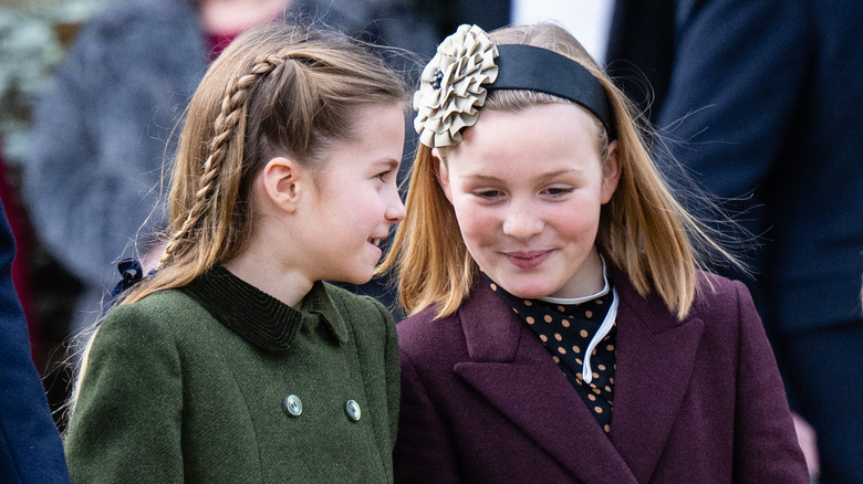 Charlotte and Mia giggling