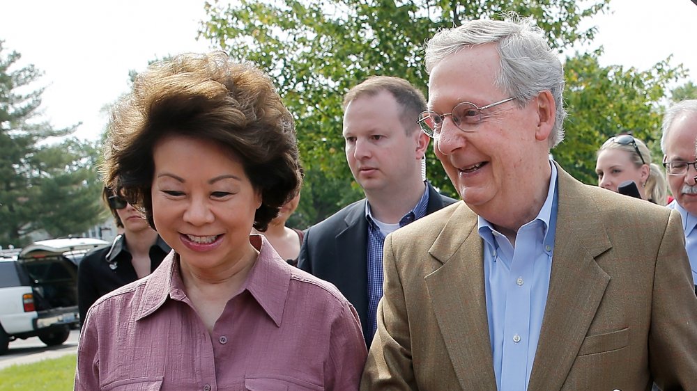 Elaine Chao and Mitch McConnell