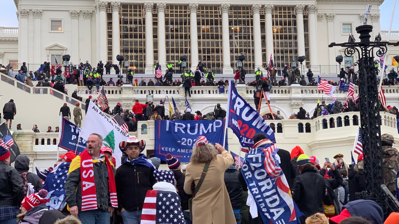 Trump supporters in front of the Capitol on January 6