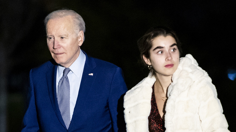 Natalie and Joe Biden walking