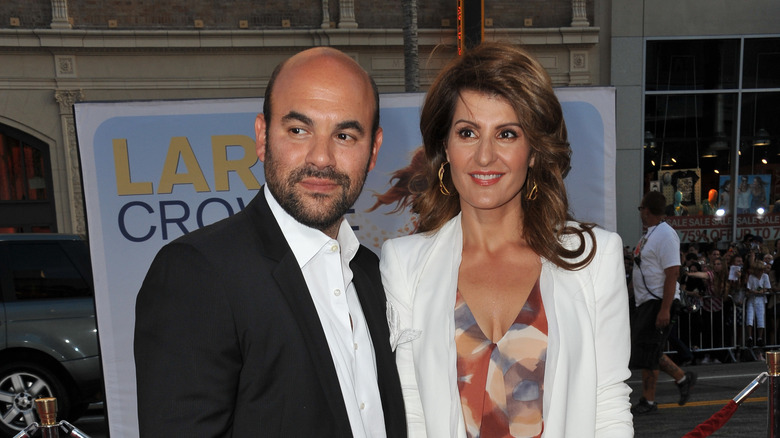 Nia Vardalos and Ian Gomez attend the premiere of "Larry Crowne"