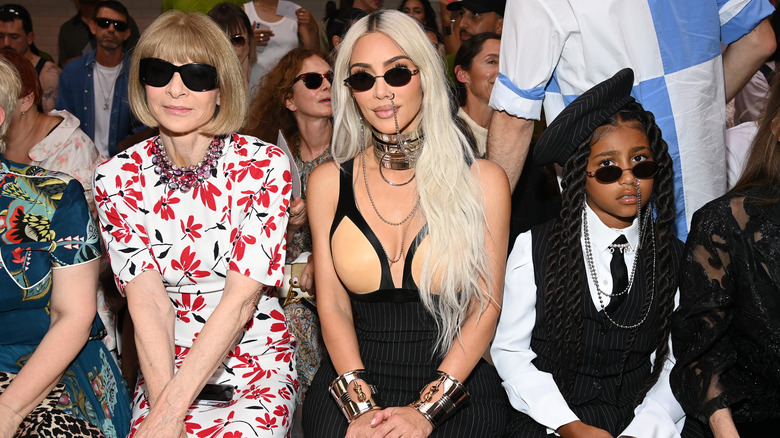 Anna Wintour, Kim Kardashian, and North West at fashion week