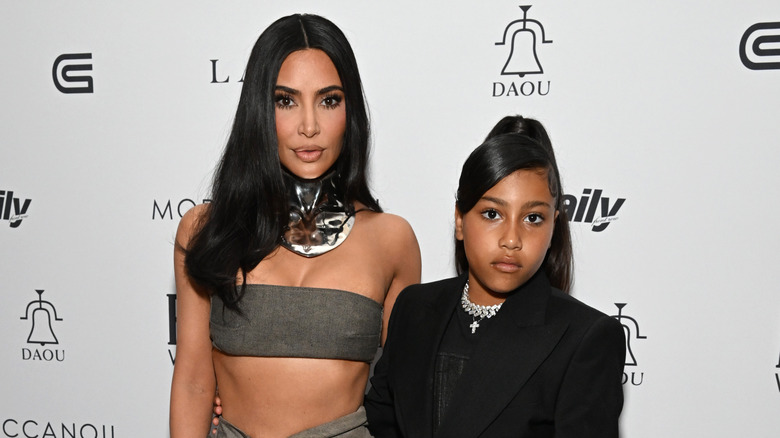 Kim Kardashian and North West on the red carpet