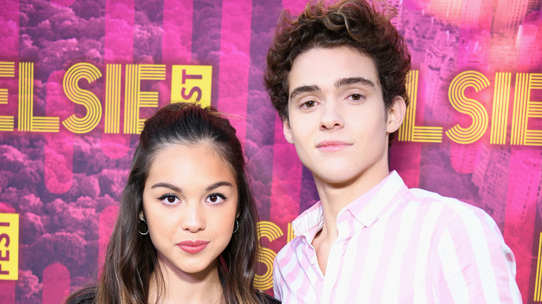 Olivia Rodrigo and Joshua Bassett on the red carpet. 