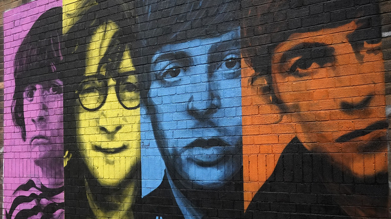 Mural of all four members of The Beatles