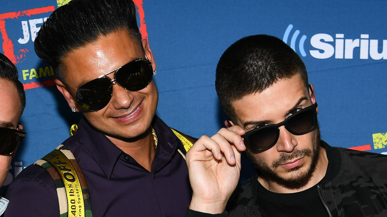 Pauly D and Vinny Guadagnino wearing sunglasses