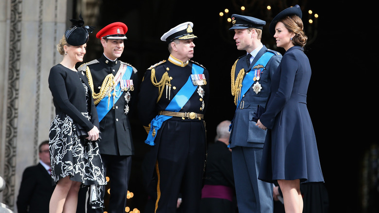 The royal family outside