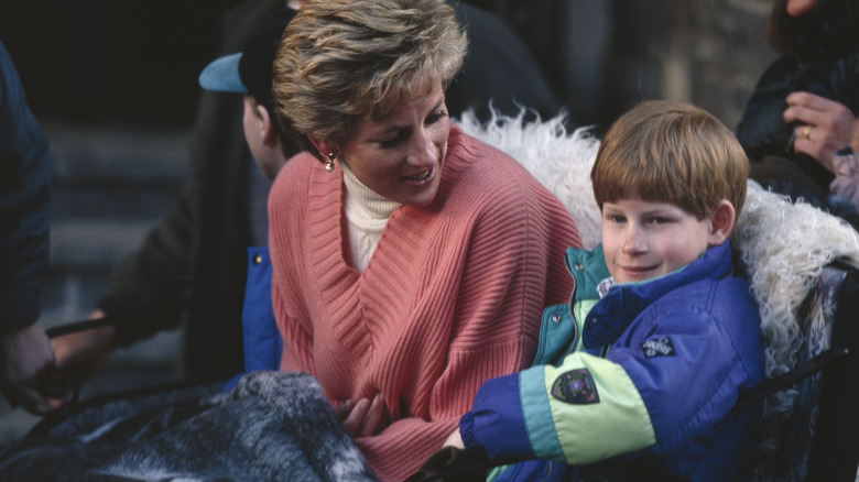 Young Prince Harry with Diana