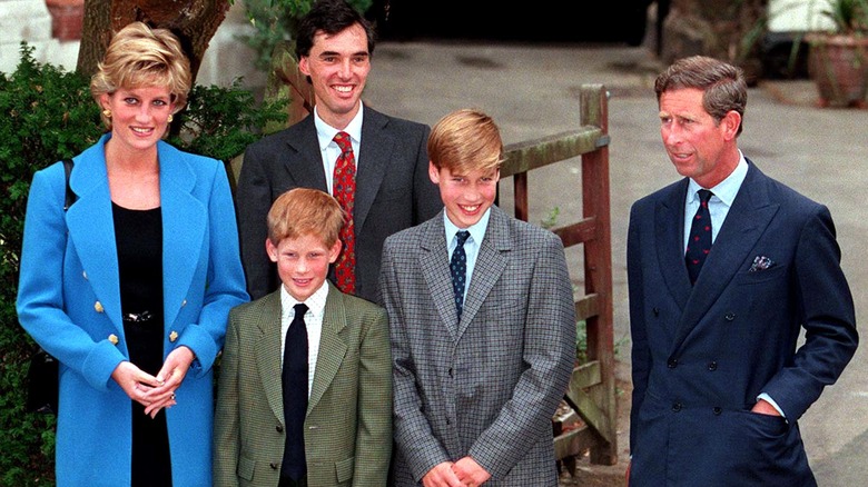 Harry and William wearing blazers