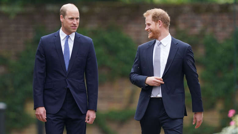 Prince Harry and Prince William walking