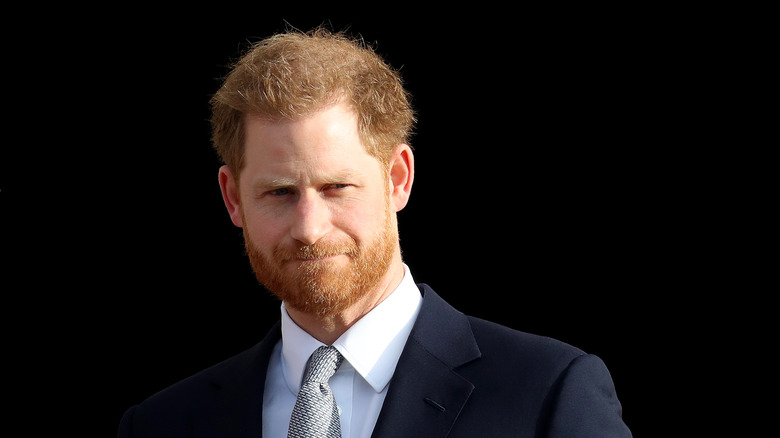 Prince Harry looking serious