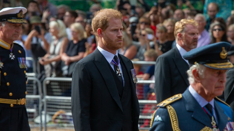 Prince Harry at Queen Elizabeth's funeral