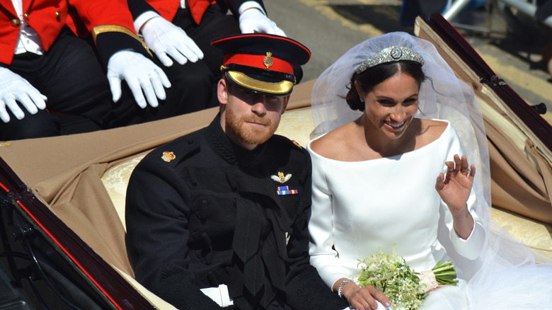 Prince Harry and Meghan Markle at their wedding