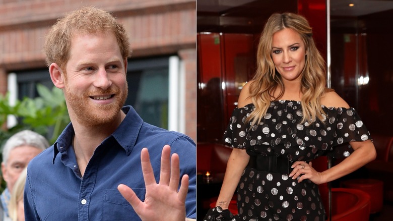 Split image of Prince Harry and Caroline Flack