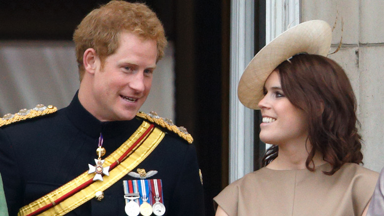 Prince Harry and Princess Eugenie talking