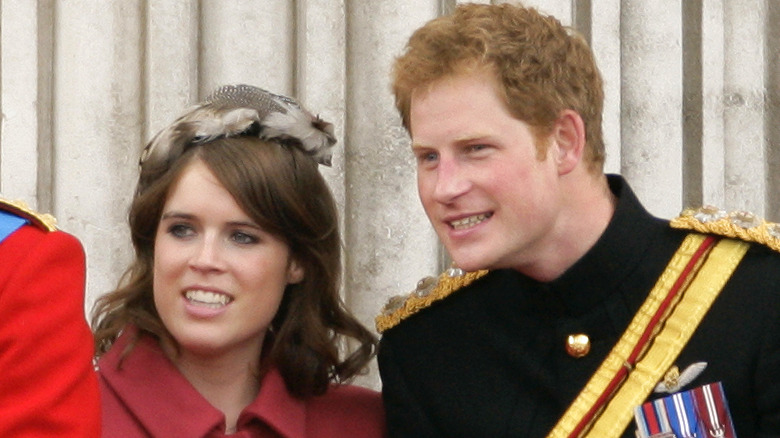 Prince Harry and Princess Eugenie smiling